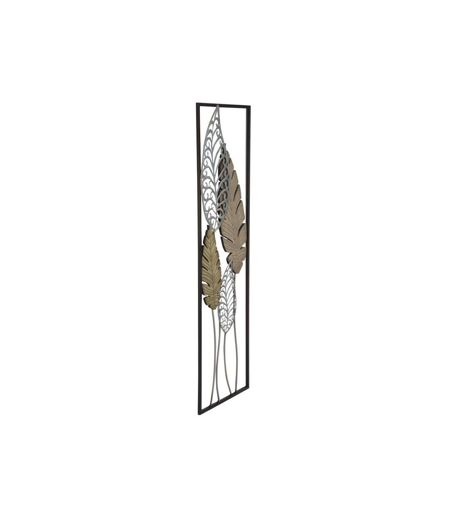 Déco Murale Encadrée en Métal Foglie 99cm Argent & Or