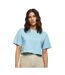 Build Your Brand Womens/Ladies Oversized Short-Sleeved Crop Top (Baltic Blue) - UTRW9837