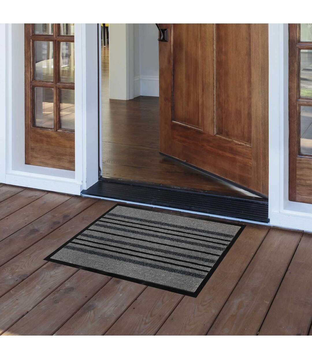Tapis d'Entrée Anti-Poussière Piano 40x60cm Gris-4