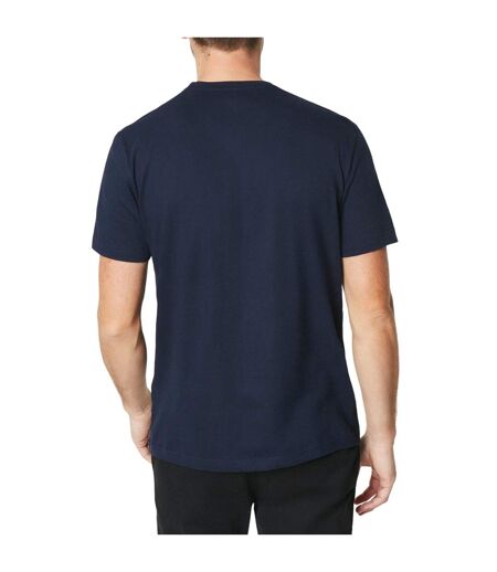 Mens button t-shirt navy Maine