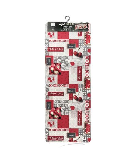 Tapis Déco Imprimé Fraisia 45x120cm Rouge