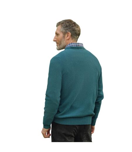 Mens Lambswool Crew Neck Jumper Aqua WoolOvers