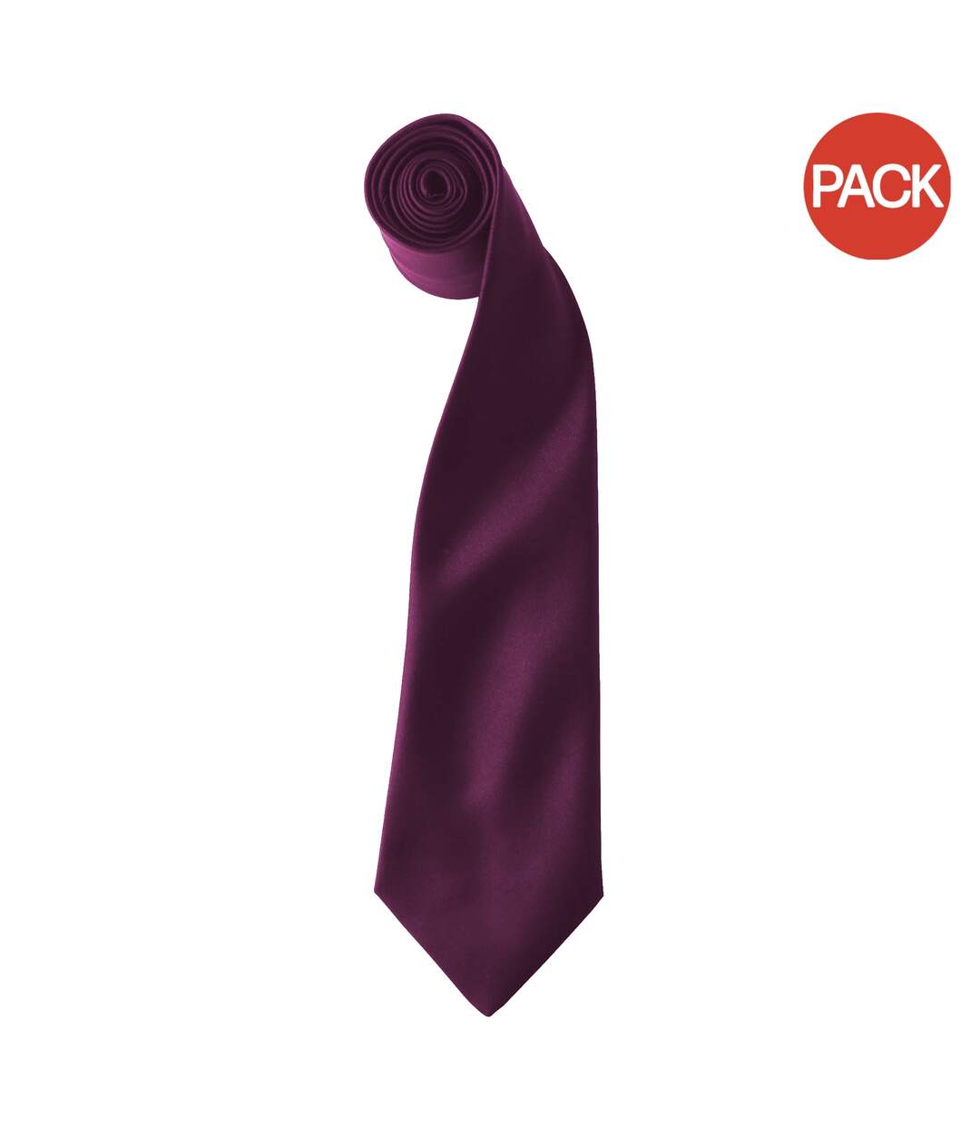 Lot de 2  Cravate à clipser taille unique aubergine Premier-1