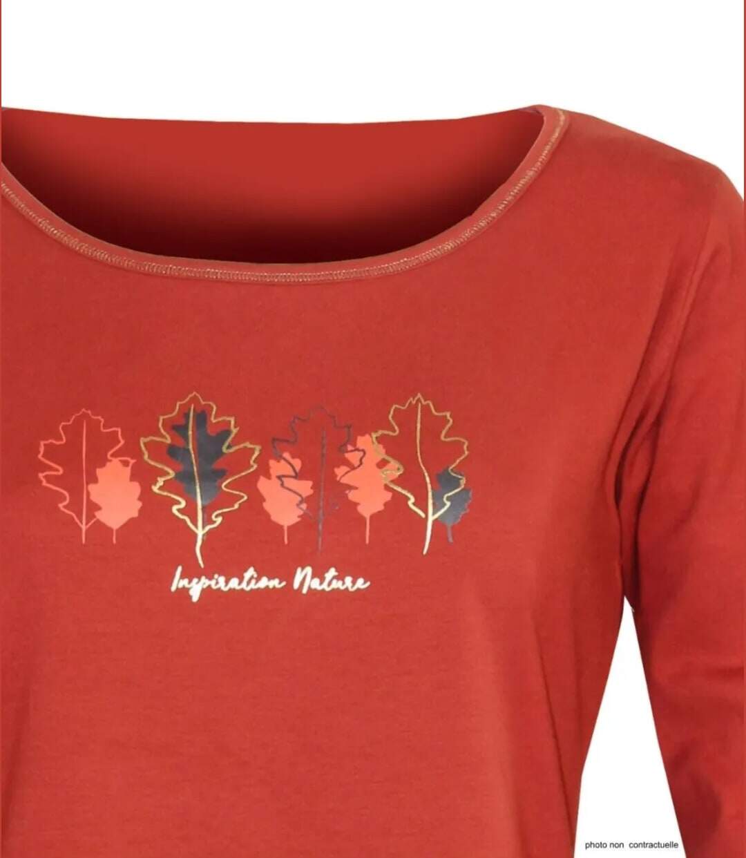 MAYFLOWER NOBODY3 – Tee-shirt manches longues orange éclatant et détails Lurex pour un style vitaminé-4