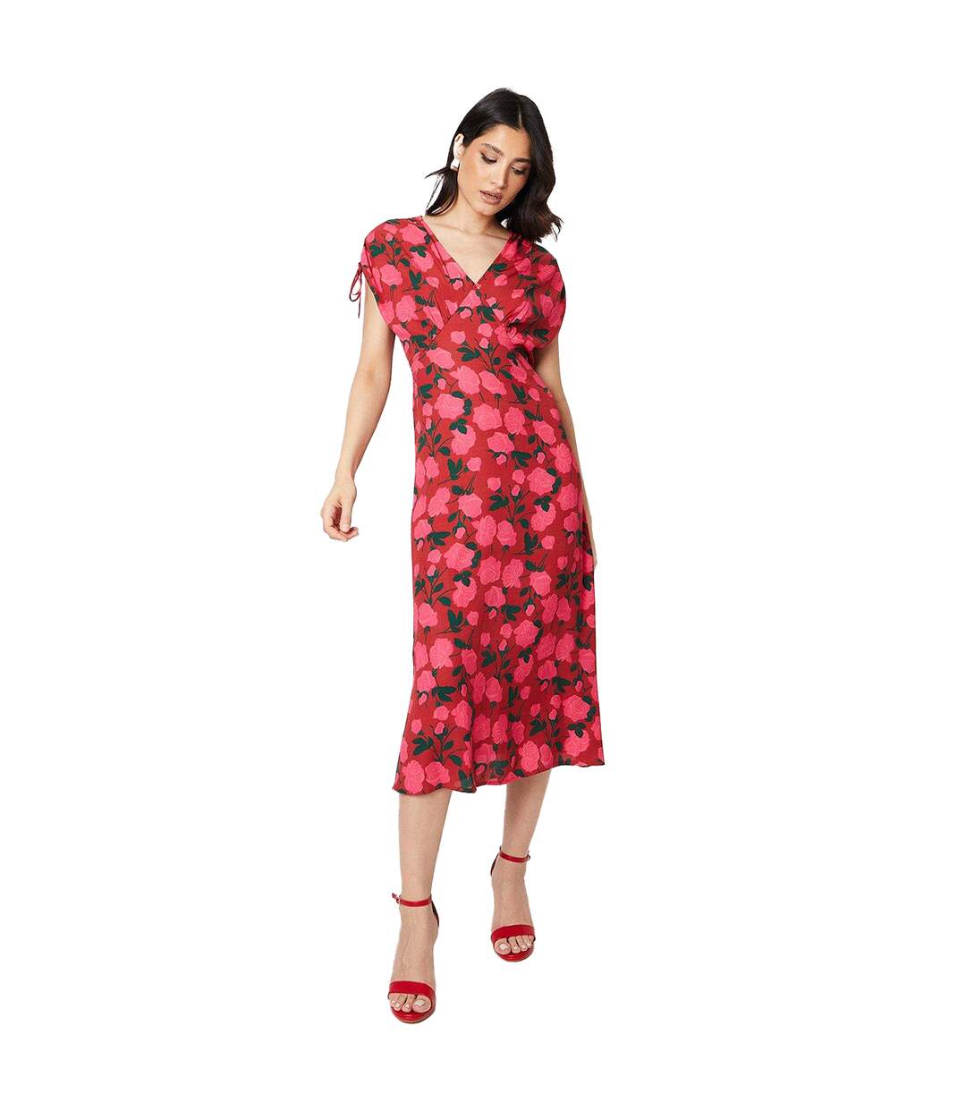 Robe mi-longue femme rouge Dorothy Perkins-1