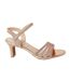 Womens/ladies Ellen Diamante Straps Heeled Sandals Rose Gold Good For The Sole-2
