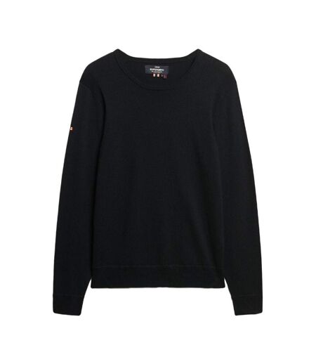 Pull noir homme superdry merino crew jumper - xxl