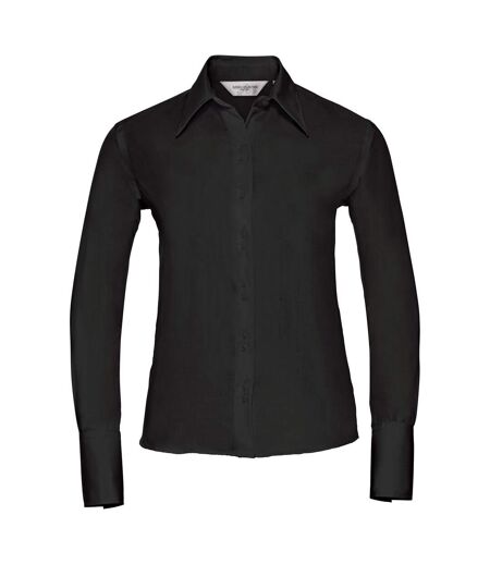 Collection Chemisier À Manches Longues Sans Repassage Femme Noir Russell