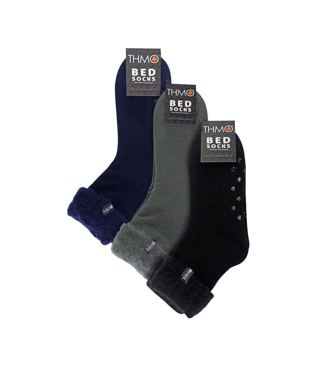 3 Pack Mens Soft Fleece Lined Slipper Bed Socks-2