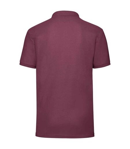 Mens pique polo shirt burgundy Fruit of the Loom