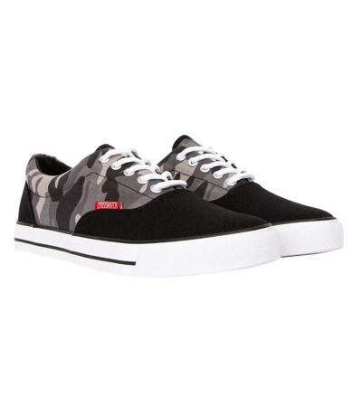 Mens Skywalk Camo Canvas Trainers Black Crosshatch