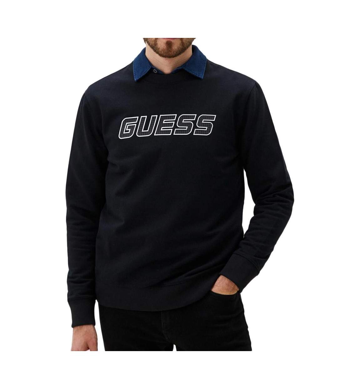 Sweat Noir Homme GUESS Zubin - L-1