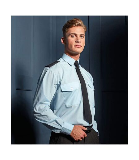 Chemise De Pilote À Manches Longues Homme Bleu Clair Premier