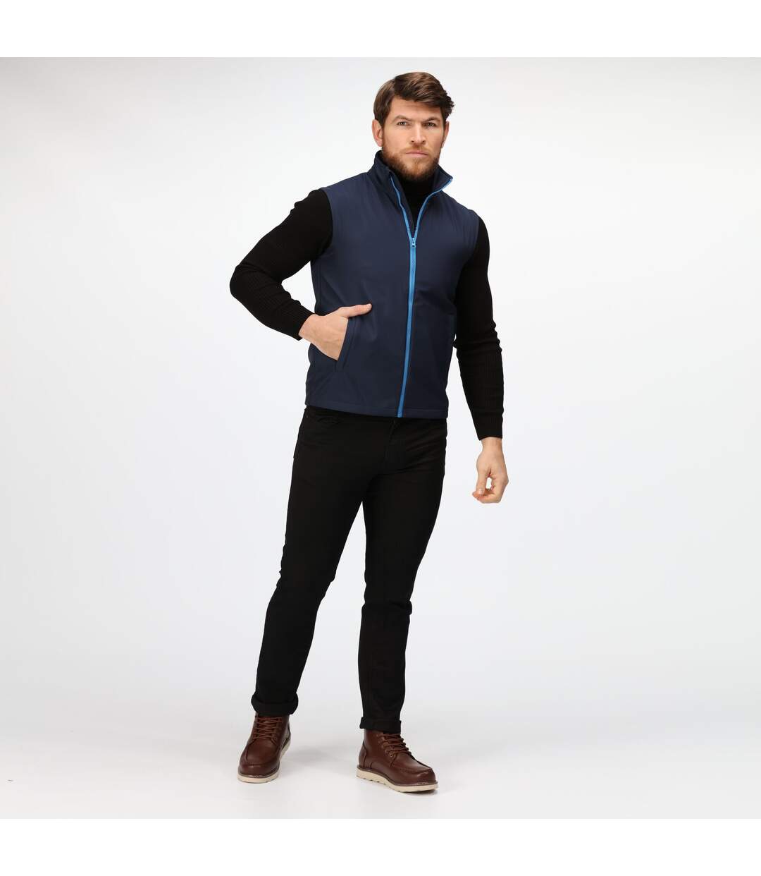 Professional Mens Ablaze Soft Shell Bodywarmer Navy French Blue Regatta-1