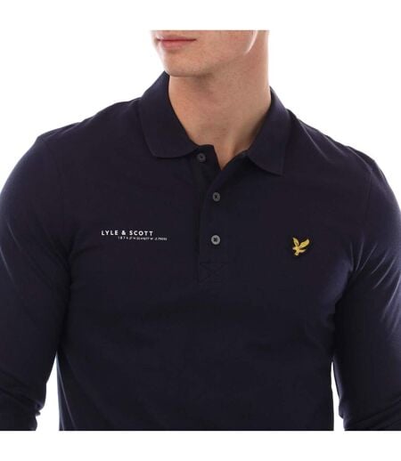 Polo Manches Longues Style Imprimé Co-ordinate Homme Bleu Marine Lyle & Scott