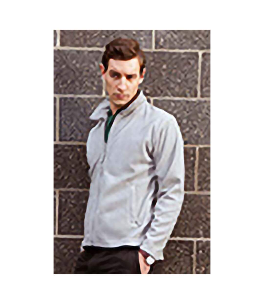 Henbury Mens Microfleece Anti-Pill Jacket (Heather Gray)