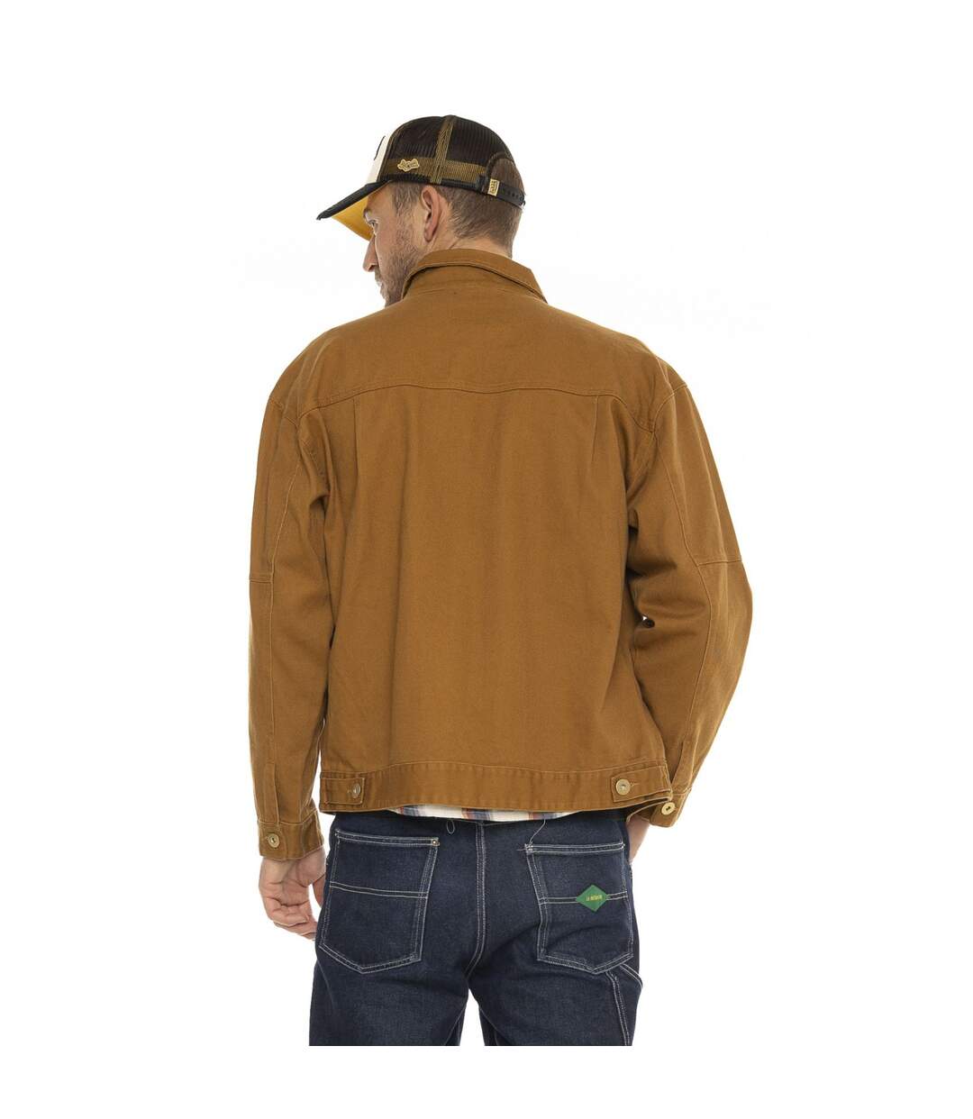 Veste homme en serge de coton Worker Camel Vondutch-4