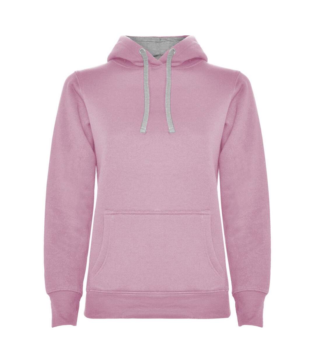 Sweat à capuche urban femme rose clair / gris chiné Roly