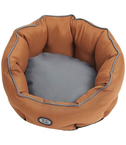 Premium anti-rip cocoon pet bed small leather brown/steel grey Kruuse