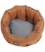 Premium anti-rip cocoon pet bed small leather brown/steel grey Kruuse