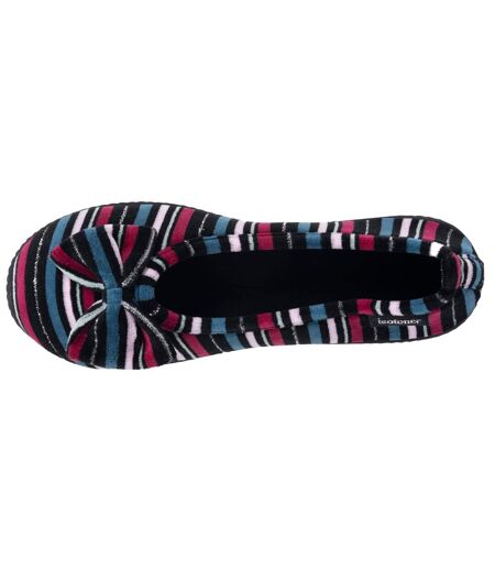 Isotoner Chaussons Ballerines femme microvelours semelle ergonomique, mousse à mémoire forme