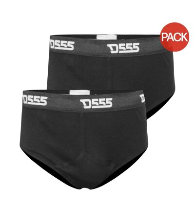 Pack of 2 D555 mens thompson cotton y front kingsize briefs  black Duke