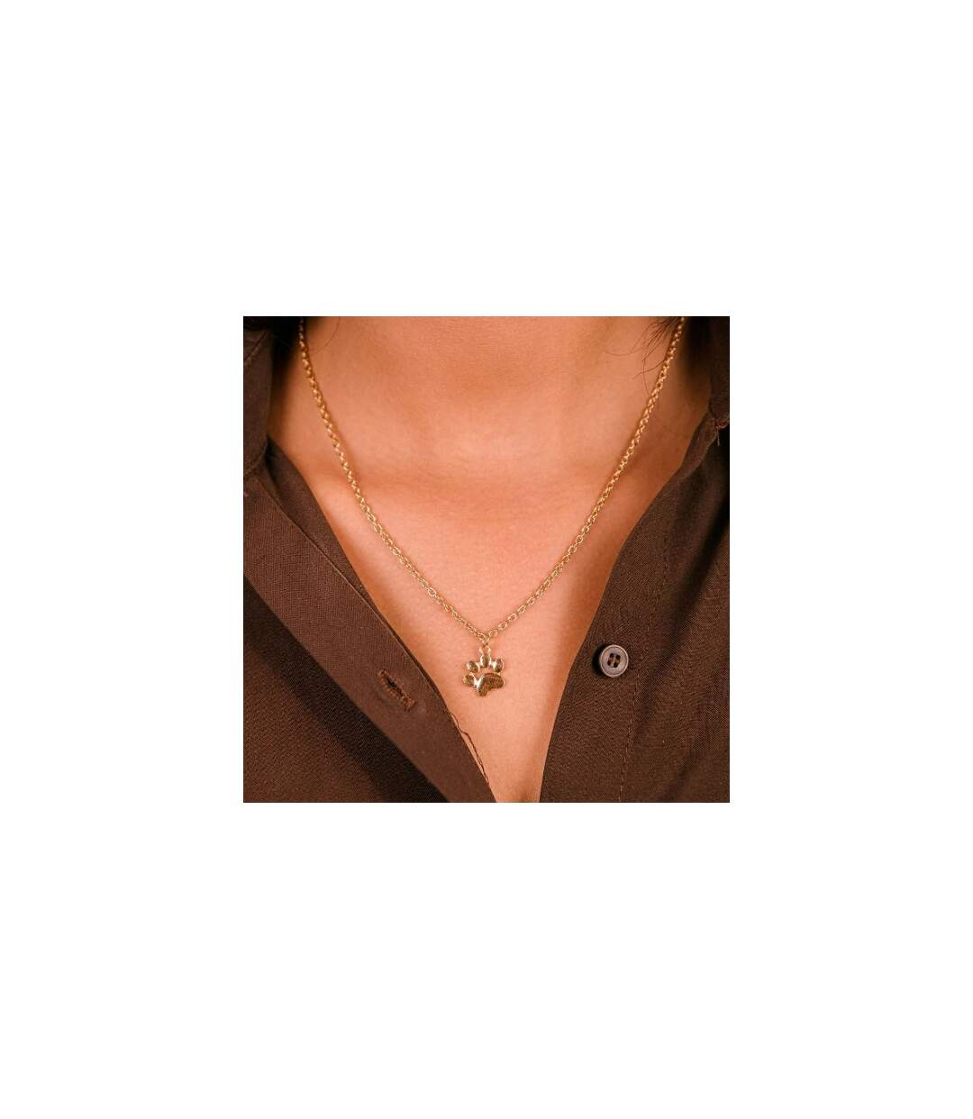 Silver Gold Cat Paw Dog and Kitten Pendant Necklace for Woman-1