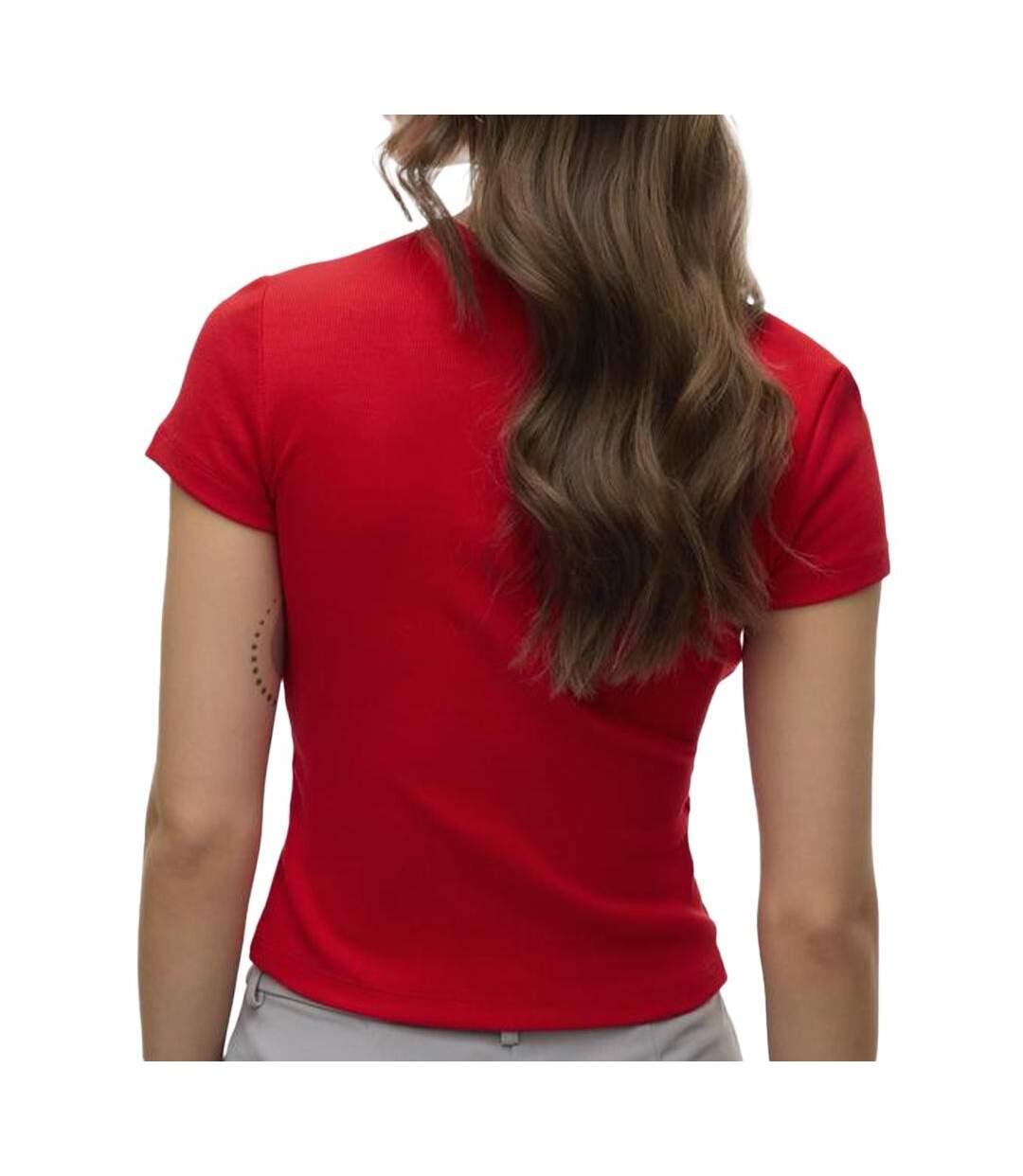 T-shirt rouge femme vero moda chloe - l-2