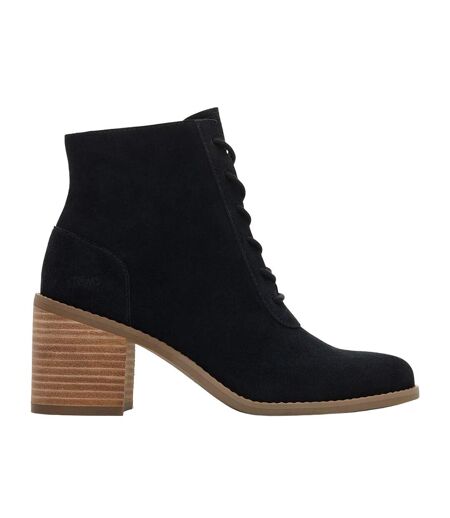 Womens/ladies evelyn suede ankle boots black Toms