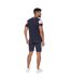 Mens cremland t-shirt & shorts set navy/pink Crosshatch