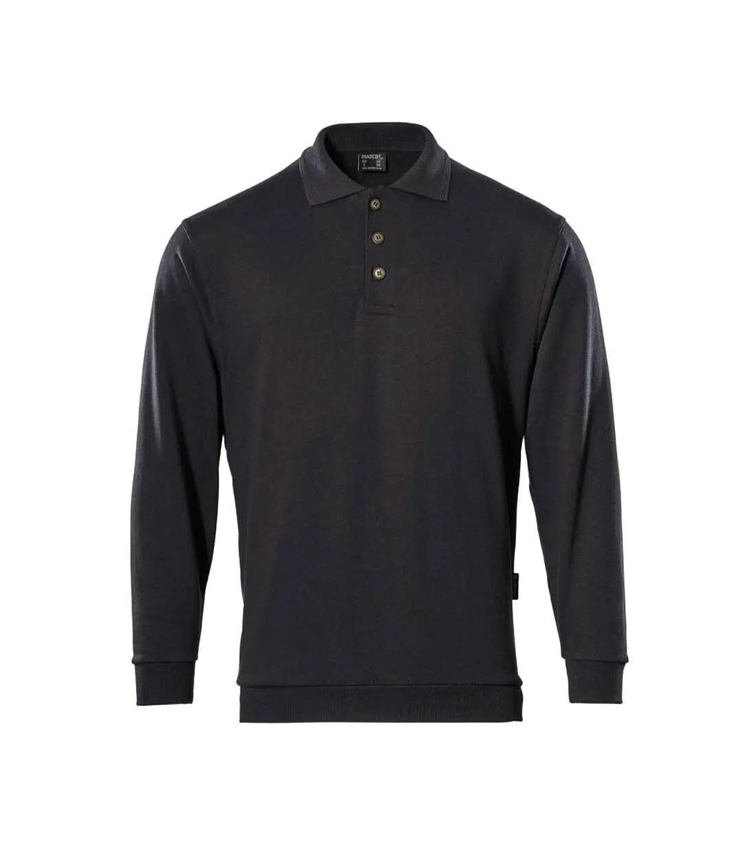 Mens Trinidad Crossover Polo Sweatshirt Black Mascot-1