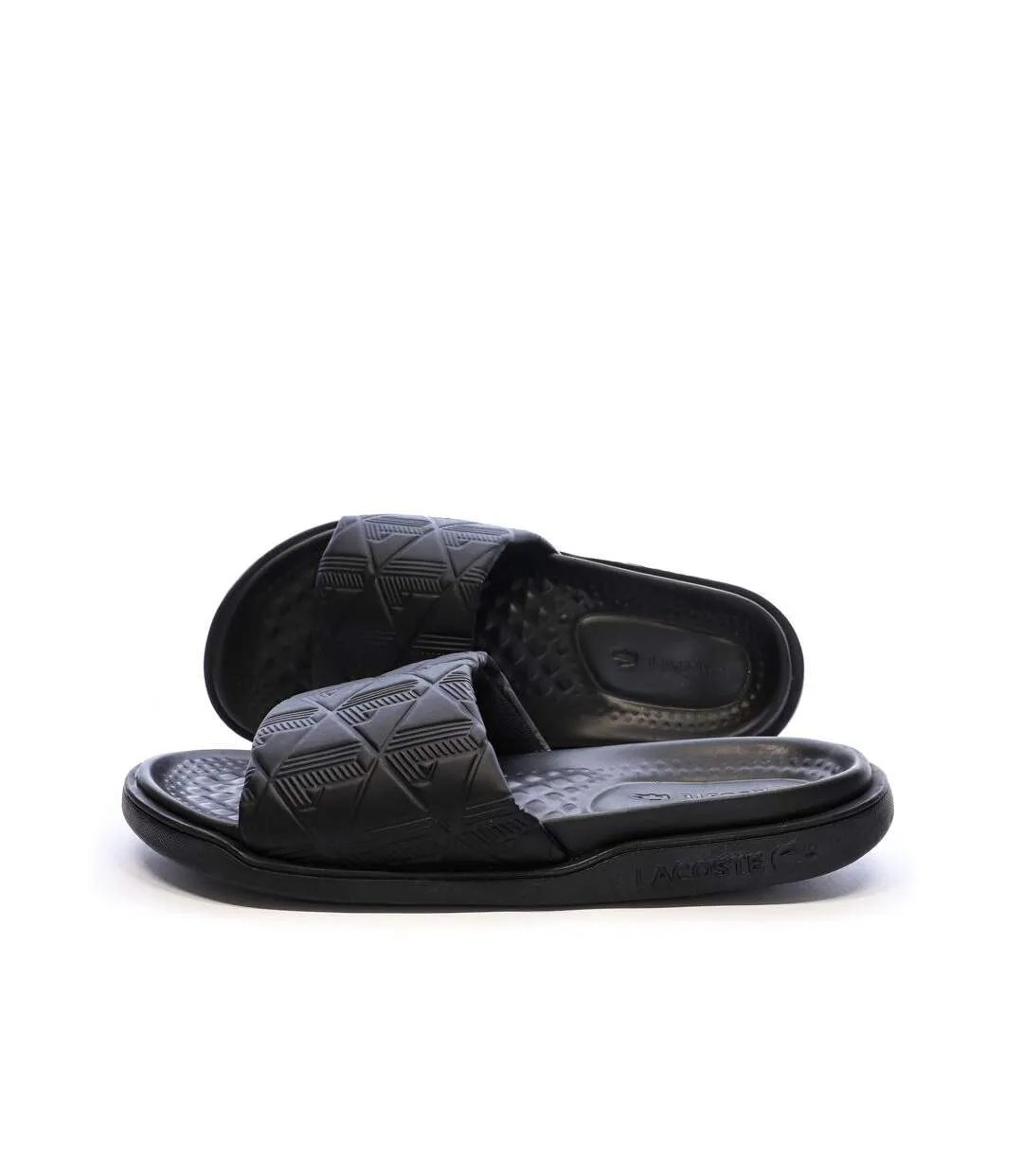Claquettes noir homme lacoste serve slide dual 1251-1