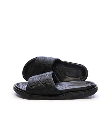 Claquettes noir homme lacoste serve slide dual 1251