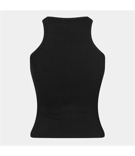 Womens/ladies Ribbed Tank Top Black 4th & Reckless