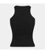 Womens/ladies Ribbed Tank Top Black 4th & Reckless-2
