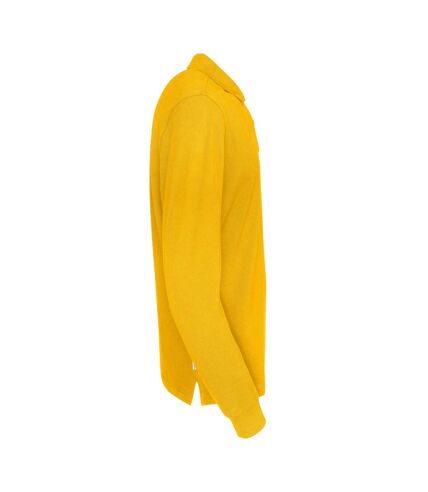 Cottover Mens Pique Long-Sleeved T-Shirt (Yellow) - UTUB525