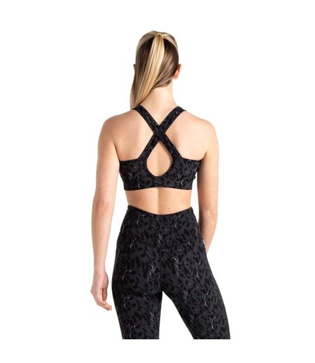 Womens/ladies Swift Ii Animal Print Sports Bra Moonlight Denim Dare 2B