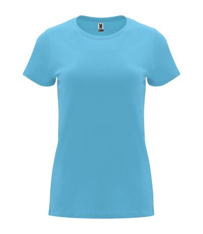 Womens/ladies capri short-sleeved t-shirt turquoise Roly