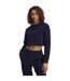 Womens/ladies Varsity Icon Terrycloth Crop Sweatshirt Blue Under Armour-1