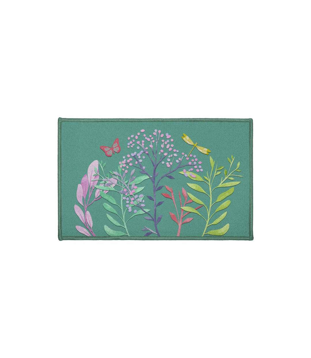 Tapis Déco Imprimé Fresh Flower 50x80cm Vert-1