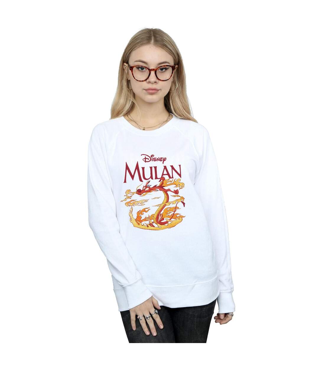 Disney - Sweat MULAN MUSHU DRAGON FIRE - Femme (Blanc) - UTBI14043-2