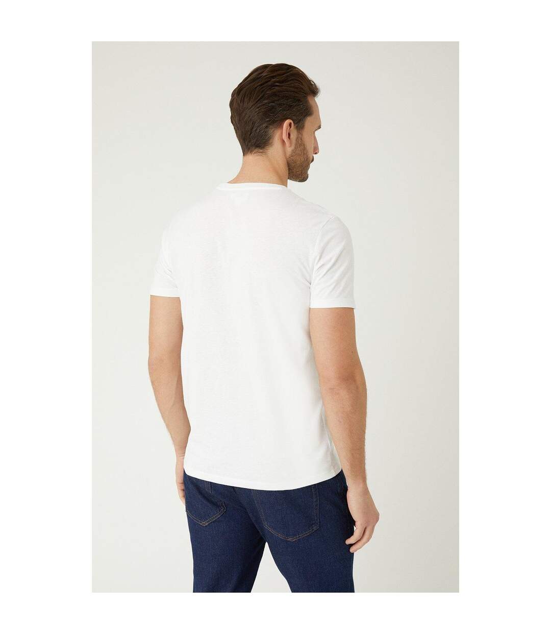 Pack of 3  Mens crew neck t-shirt  white Burton-2