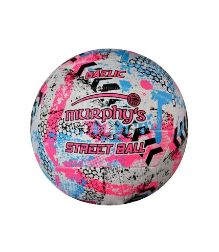 Ballon de foot gaelic taille 4 blanc / rose / cyan Murphys