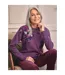 Womens/ladies Floral Sparkle Embroidered Jumper Purple WoolOvers-1
