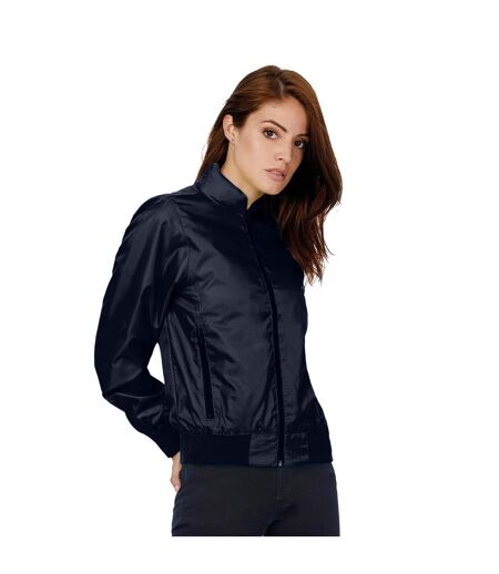 Veste Trooper Femme Bleu Marine Vert Néon B&C