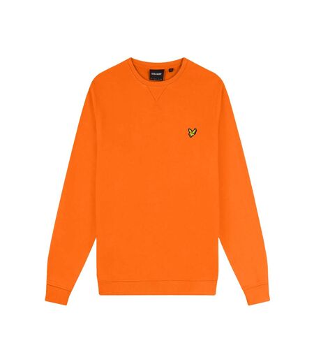 Mens crew neck long-sleeved sweatshirt tangerine tango Lyle & Scott