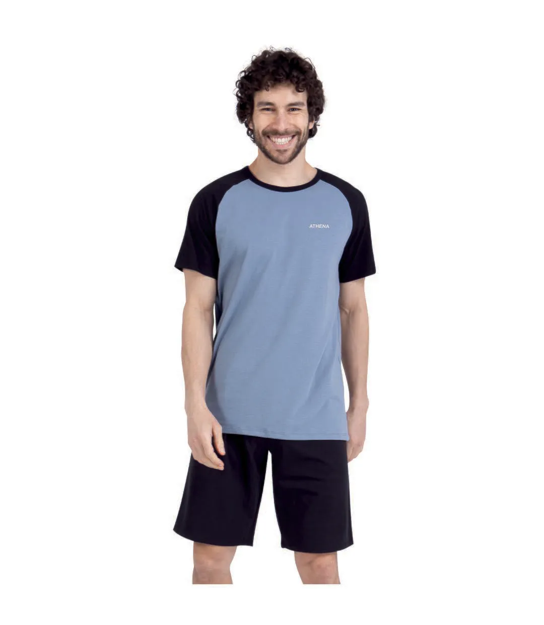 Pyjama court col rond homme Ecopack Construction Athena-1