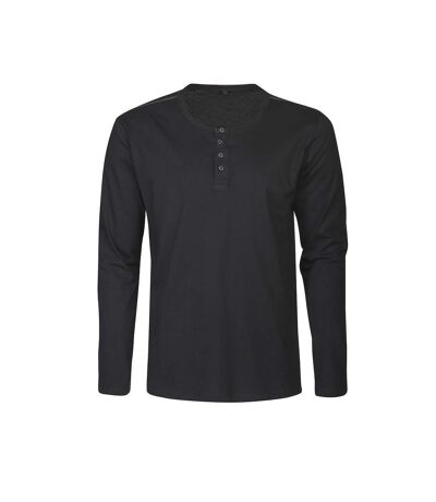 James Harvest Mens Stoneton Melange Long-Sleeved Sweatshirt (Black)