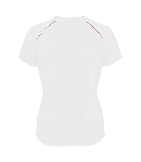 T-shirt sport femme blanc/rouge Spiro