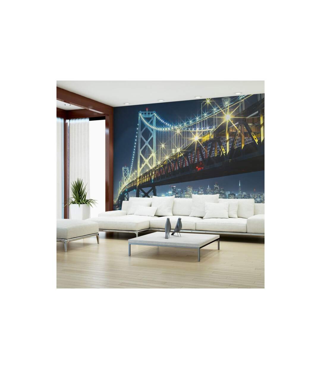 Papier Peint Bay Bridge at Night II 270x450cm-1